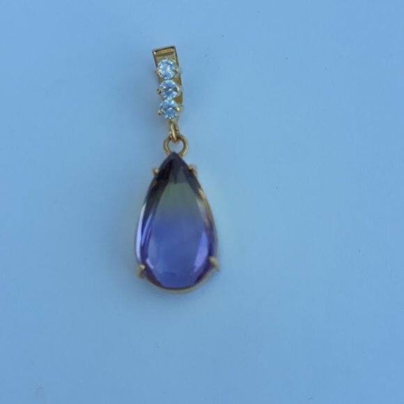 Ametrine with 18K Gold Chain Necklace New Without Tags - Picture 4 of 6
